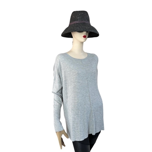 Women’s Pullover H&M Light Grey Casual Sweater Long Sleeve Drop Shoulder Top - Picture 6 of 9